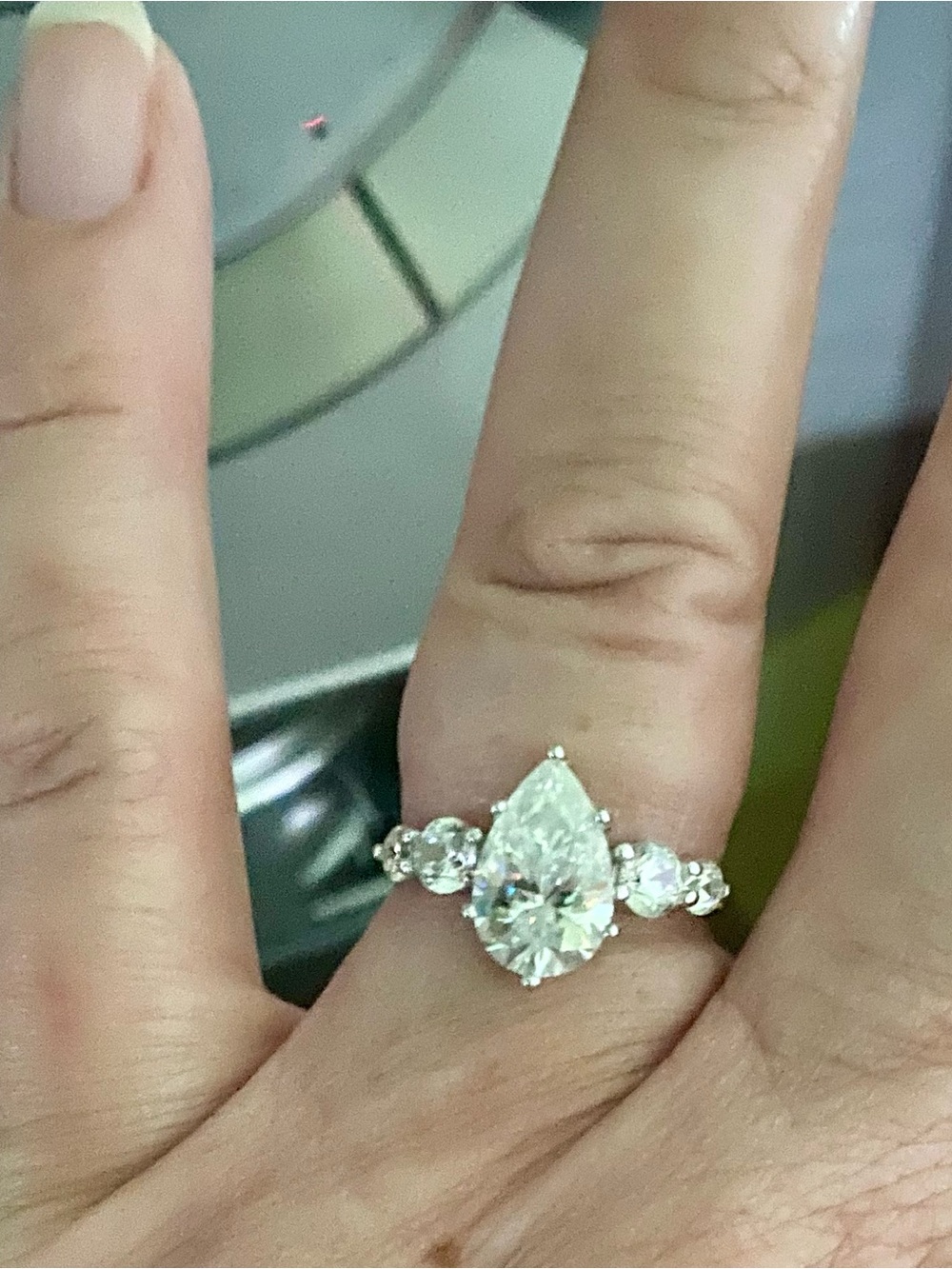 Luxury Pear-Cut Moissanite Ring 925 Silver -
